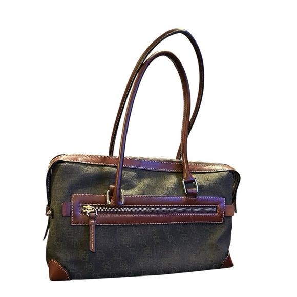 Dooney & Bourke Olive Green with Brown Leather Trim Shoulder Bag - Picture 5 of 6